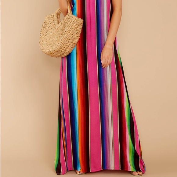 Judith March rainbow stripe halter maxi dress - Picture 5 of 8